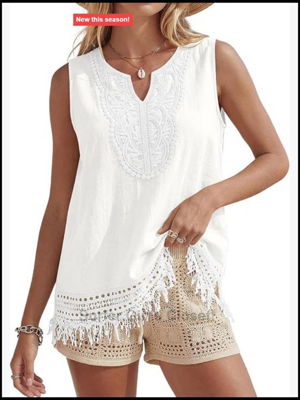 Linen Blend Tank Top Boho Sleeveless Summer Casual